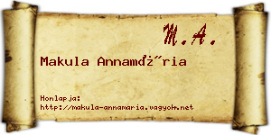 Makula Annamária névjegykártya